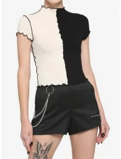 Best Sale 🤩 Black & Ivory Split 👧 Girls Baby T-Shirt 🌟