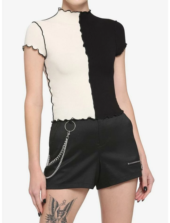 Best Sale 🤩 Black & Ivory Split 👧 Girls Baby T-Shirt 🌟 3 Best Sale 🤩 Black & Ivory Split 👧 Girls Baby T-Shirt 🌟