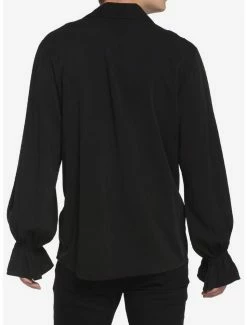 Buy ⭐ Black Ruffle Lace-Up Long-Sleeve 👚 Shirt 👏 7 Buy ⭐ Black Ruffle Lace-Up Long-Sleeve 👚 Shirt 👏 -HT Style Outlet Store 18676591 av2