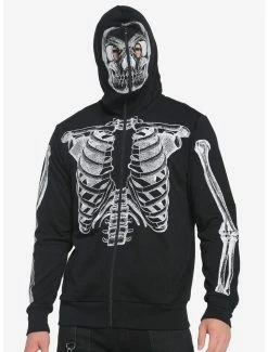Best Pirce 🤩 Skeleton Face Full-Zip Hoodie 👍