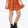 Top 10 🎁 Orange Plaid Pleated 👗 Skirt 😀 -HT Style Outlet Store 18686628 hi
