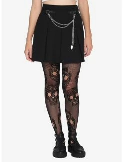 Outlet 😍 Black Coffin Chain Pleated 👗 Skirt 💯