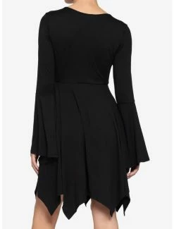 Best Sale ✨ Black Lace-Up Hanky Hem 👗 Dress 🌟 -HT Style Outlet Store 18686688 av2