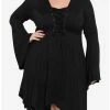 Best reviews of 👍 Black Lace-Up Hanky Hem 👗 Dress Plus Size 💯