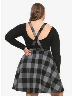 Cheap 🔥 Charcoal Plaid 👗 Skirtall Plus Size 😍 -HT Style Outlet Store 18687581 av2