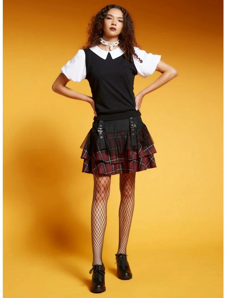 Flash Sale 👍 Maroon Plaid Yoke 👗 Skirt 😀 4 Flash Sale 👍 Maroon Plaid Yoke 👗 Skirt 😀 - Image 2