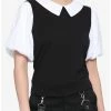 Best Pirce ๐ Black & White Collar ๐ง Girls Twofer Top ๐ 2 Best Pirce ๐ Black & White Collar ๐ง Girls Twofer Top ๐ -HT Style Outlet Store 18689490 hi