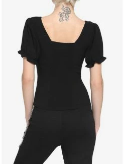 Wholesale 🛒 Black Hook-And-Eye 👧 Girls Crop Woven Top ⭐ -HT Style Outlet Store 18729418 av2