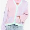 Promo 🎁 Pastel Pink & Lavender Color Block 👧 Girls Cardigan 🌟 -HT Style Outlet Store 18739017 hi