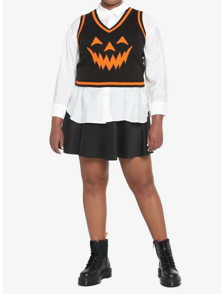 Coupon ✔️ Black & Orange Pumpkin 👧 Girls Sweater Vest Plus Size ⭐ 4 Coupon ✔️ Black & Orange Pumpkin 👧 Girls Sweater Vest Plus Size ⭐ - Image 2