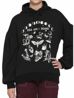 Best Pirce 🤩 Nature's Magic Moon Phase Crystals & Mushrooms 👧 Girls Hoodie 🧨