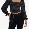 Top 10 💯 Black Corset 👧 Girls Crop Long-Sleeve Top 🔥 -HT Style Outlet Store 18760439 hi