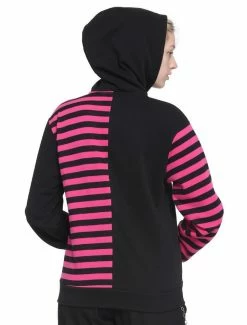 Wholesale 🔔 Pink & Black Stripe Split 👧 Girls Hoodie 🧨 -HT Style Outlet Store 18760502 av2
