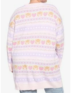 Promo 🥰 Pastel Teddy Bear & Strawberries Oversized 👧 Girls Cardigan Plus Size 👏 -HT Style Outlet Store 18760526 av2