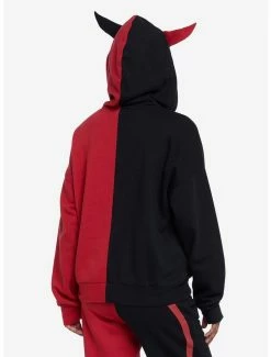 Best reviews of ⌛ Red & Black Horns Split 👧 Girls Hoodie ⭐ -HT Style Outlet Store 18761445 av2