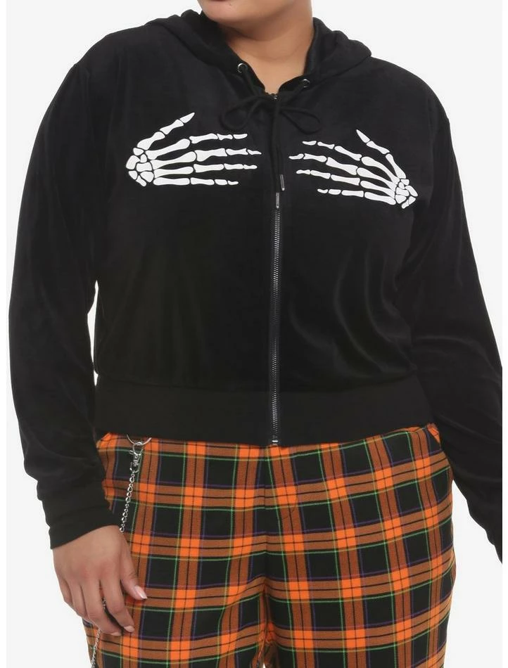 Wholesale 👏 Skull Hands Crop 👧 Girls Hoodie Plus Size ❤️ 3 Wholesale 👏 Skull Hands Crop 👧 Girls Hoodie Plus Size ❤️