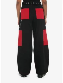 Buy 🎁 Black & Red Pocket Wide Leg 👧 Girls Cargo Pants ⭐ -HT Style Outlet Store 18811536 av1