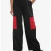 Buy 🎁 Black & Red Pocket Wide Leg 👧 Girls Cargo Pants ⭐ -HT Style Outlet Store 18811536 hi