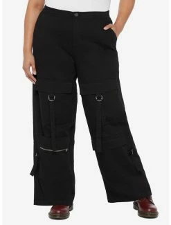 Wholesale ✔️ Black Straight Leg Cargo Pants Plus Size ✨