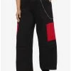 Brand new 👍 Black & Red Straight Leg Cargo Pants Plus Size 😀