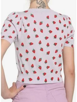 Coupon 🌟 Lilac Strawberry 👧 Girls Crop Cardigan 💯 -HT Style Outlet Store 18815021 av2