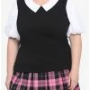 Best deal 🎉 Black & White Collar 👧 Girls Twofer Top Plus Size ❤️