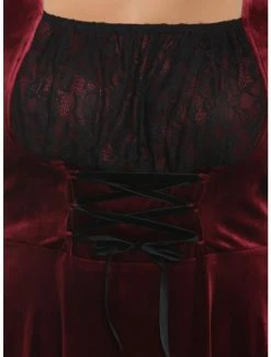 Outlet 🎉 Burgundy Velvet & Black Lace Corset 👗 Dress Plus Size 😉 -HT Style Outlet Store 18815357 av3