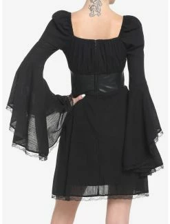 Best deal 🎉 Black Corset Bell Sleeve 👗 Dress 🌟 -HT Style Outlet Store 18815364 av2