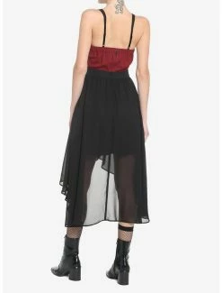 Cheapest 😀 Red & Black O-Ring Hi-Low 👗 Dress 🤩 -HT Style Outlet Store 18815394 av2