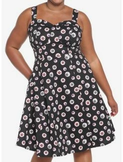 Wholesale 🔥 Eyeballs Retro 👗 Dress Plus Size ✨