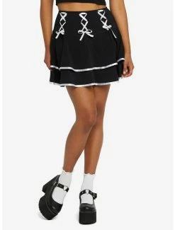 Best reviews of โญ Black & White Triple Lace-Up Tiered ๐ Skirt โ