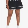 New ⌛ Black & White Triple Lace-Up Tiered 👗 Skirt Plus Size 🎉 -HT Style Outlet Store 18816030 hi