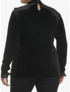 Best deal ⭐ Black Velvet & Lace Turtleneck 👧 Girls Long-Sleeve Top Plus Size 😀 -HT Style Outlet Store 18817484 av2