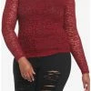 Best reviews of 💯 Burgundy Lace 👧 Girls Long-Sleeve Top Plus Size 🌟 -HT Style Outlet Store 18817499 hi