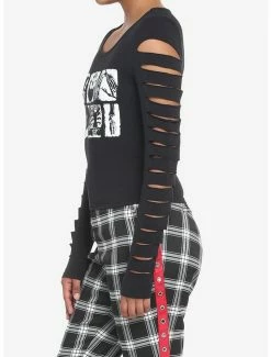 Deals 🧨 Skeleton Slashed Long-Sleeve 👧 Girls Crop Top ⭐ -HT Style Outlet Store 18817539 av3