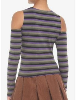 Brand new ⌛ Green & Purple Stripe Cold Shoulder 👧 Girls Long-Sleeve T-Shirt 🥰 7 Brand new ⌛ Green & Purple Stripe Cold Shoulder 👧 Girls Long-Sleeve T-Shirt 🥰 -HT Style Outlet Store 18817554 av2