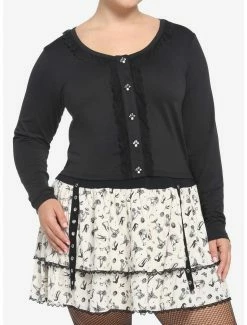 Top 10 🥰 Black Mushroom 👧 Girls Crop Long-Sleeve Top Plus Size ✔️