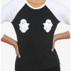Top 10 🤩 Smiling Ghost 👧 Girls Raglan T-Shirt ✨ -HT Style Outlet Store 18817587 hi