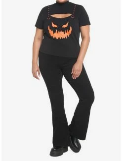 Cheap 🎉 Black Jack-O'-Lantern Cutout 👧 Girls T-Shirt Plus Size ⭐ -HT Style Outlet Store 18817611 av1