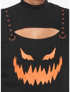 Cheap 🎉 Black Jack-O'-Lantern Cutout 👧 Girls T-Shirt Plus Size ⭐ -HT Style Outlet Store 18817611 av3