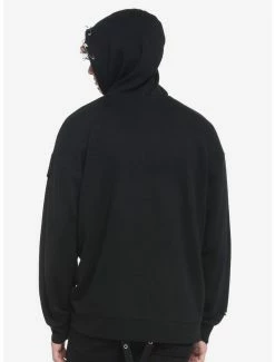 Cheapest 🥰 Black Safety Pin Destructed Hoodie 💯 -HT Style Outlet Store 18847541 av2