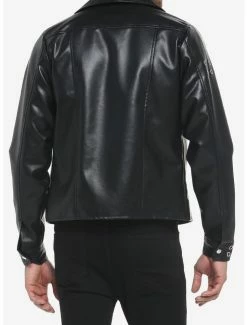 Discount 🤩 Black Grommets Motorcycle Jacket 🌟 -HT Style Outlet Store 18847577 av2