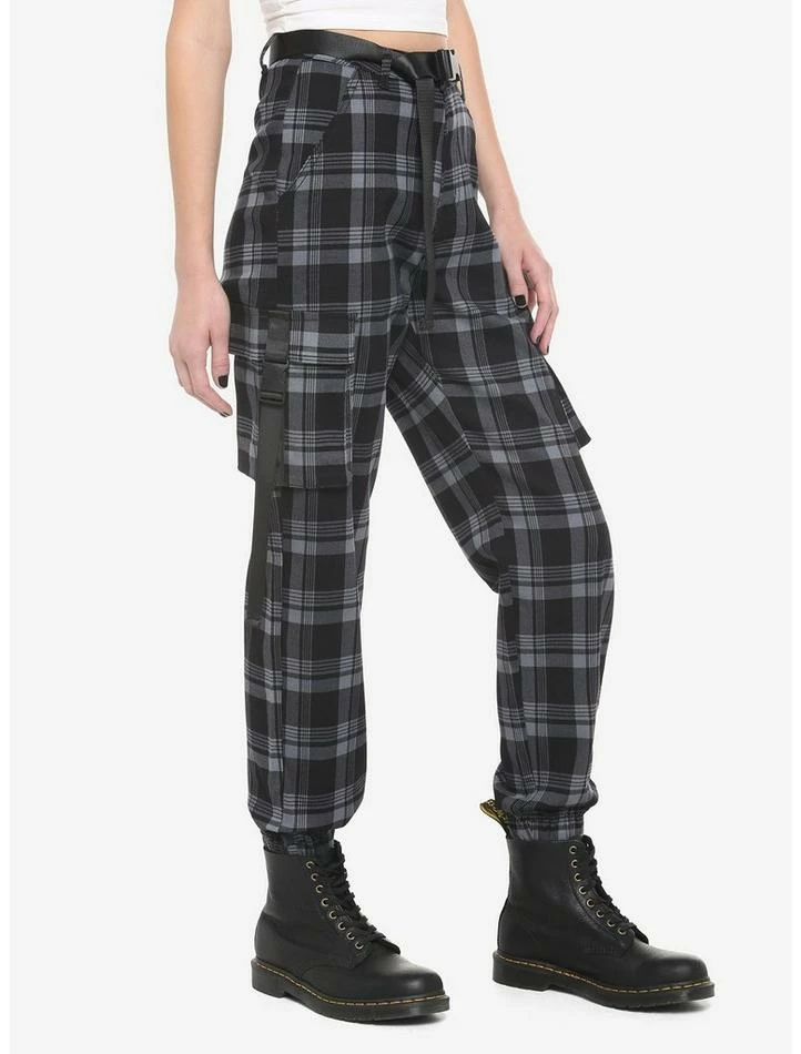 Best Pirce ๐ Grey Plaid Jogger Pants With Buckles ๐ 5 Best Pirce ๐ Grey Plaid Jogger Pants With Buckles ๐ - Image 3