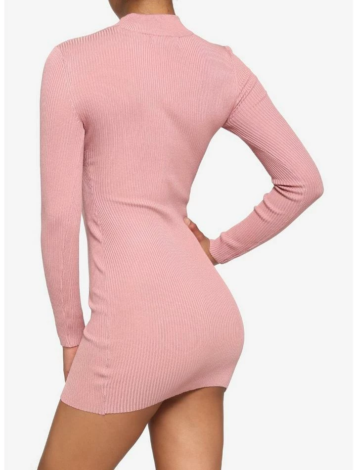 Wholesale ๐งจ Pink Ribbed Lace-Up Mini ๐ Dress ๐ฏ 5 Wholesale ๐งจ Pink Ribbed Lace-Up Mini ๐ Dress ๐ฏ - Image 3