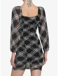 Wholesale ✔️ Black & White Plaid Ruched Bodycon 👗 Dress 💯 -HT Style Outlet Store 18870933 av2