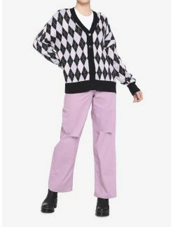 Coupon ❤️ Lavender & Pink Argyle 👧 Girls Cardigan 🛒 -HT Style Outlet Store 18873039 av1