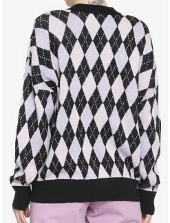 Coupon ❤️ Lavender & Pink Argyle 👧 Girls Cardigan 🛒 -HT Style Outlet Store 18873039 av2