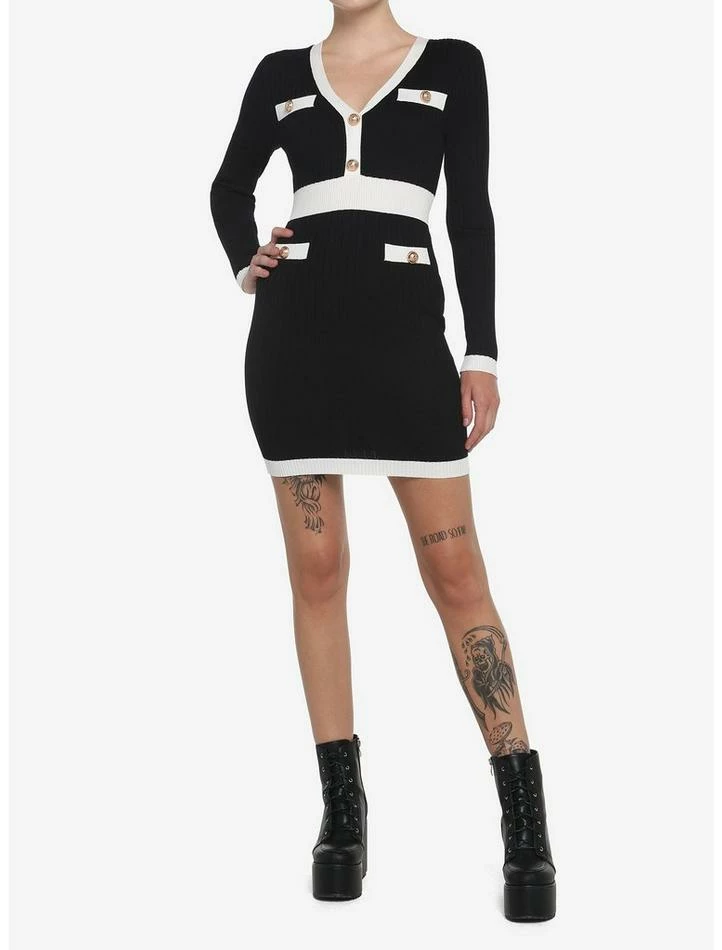 New 👍 Black & White Rib Knit Suit 👗 Dress 😍 4 New 👍 Black & White Rib Knit Suit 👗 Dress 😍 - Image 2