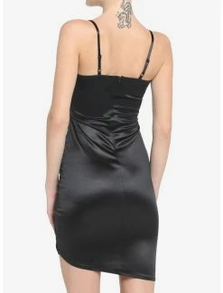 Discount 😍 Black Asymmetrical Ruched 👗 Dress 🛒 -HT Style Outlet Store 18874412 av2