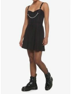 Hot Sale 🛒 Royal Bones By Tripp Black Chain Mini 👗 Dress 😀 -HT Style Outlet Store 18959299 av1
